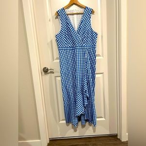 J Crew royal blue checkered dress, size 16